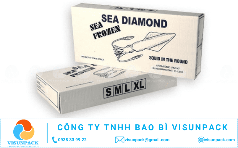 thùng carton đựng mực đông lạnh xuất khẩu giá rẻ gần tôi